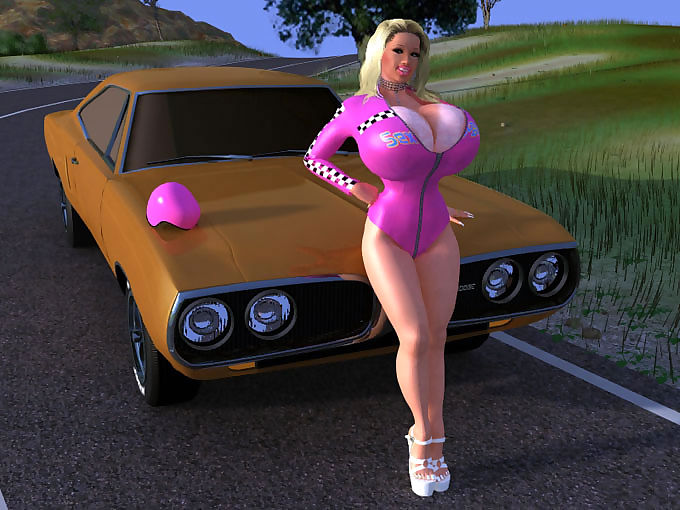 Bigtitted 3d comme � a hither undergarments shows boastfully mammoth tittie...